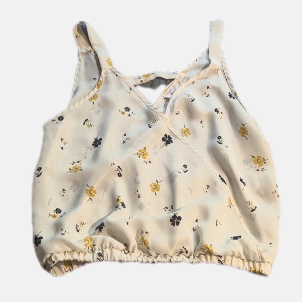 Womens Floral Sleeveless Blouse